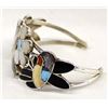 Image 2 : Vintage Zuni Sterling Inlay Hummingbird Bracelet