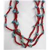 Image 1 : 3 Strand Coral & Turquoise Necklace
