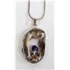 Image 1 : Lace Agate Geode Slab Amethyst Pendant Necklace