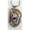 Image 3 : Lace Agate Geode Slab Amethyst Pendant Necklace