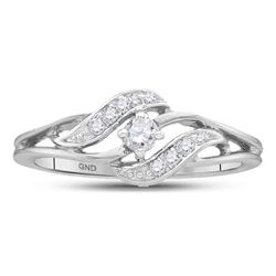 0.15 CTW Diamond Solitaire Bridal Ring 14KT White Gold - REF-22N4F