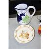 Image 1 : Bunnykins Baby Dish and an Old Water Jug