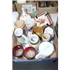 Image 1 : Tray of Steins & Ruby Trimmed Cups, etc.