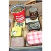 Image 1 : Box w/Tins including "Blackit"