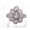 Image 1 : 0.74 ctw Fancy Pink Diamond Ring - 18KT Two-Tone Gold