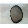 Image 2 : POLISHED AGATE SLICE - SMALL DRILLED HOLE AT TOP - 3 ½"