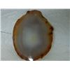 Image 2 : POLISHED AGATE SLICE - SMALL DRILLED HOLE AT TOP - 3"