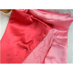 SHAWL, HIJAB - NEW - PINK - SATIN - BEADING ON ENDS - 18 ½" X 55"
