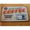 Image 1 : VINTAGE DESIGNED METAL SIGN - FRESH COFFEE - OFF WHITE