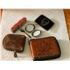 Image 1 : BAG OF ASSORTED - INCLUDES BELT BUCKLE & LEATHER CHAIN PURSE & MORE