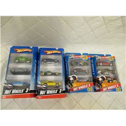 4 Hot Wheels 3 Car Packs