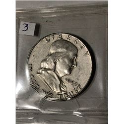 1963 D Silver Franklin Half Dollar Nice Early US Coin