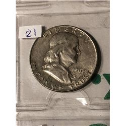 1963 D Silver Franklin Half Dollar Nice Early US Coin