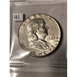 1963 P Silver High Grade Franklin Half Dollar Nice Early US Coin