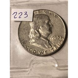 1963 D Silver High Grade Franklin Half Dollar Nice Early US Coin