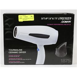 CONAIR INFINITI PREMIER CERAMIC HAIR DRYER, WHITE.