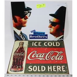 BLUES BROTHERS METAL SIGN WITH COKE SIGN