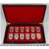 Image 1 : WOOD BOX OF CHINESE ZODIAC TOKENS