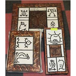 LOT OF 3 PICTURES ON CANVAS