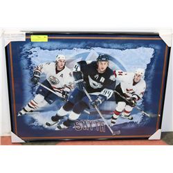 27"X20" GLASS FRAMED RYAN SMYTH DISPLAY.