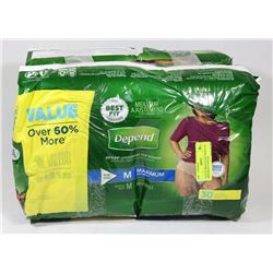 TWO PACKS OF DEPENDS INCONTINENCE BRIEFS