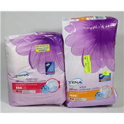 2 ASSORTED PACKS OF TENA INCONTINENCE BRIEFS