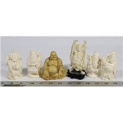 FLAT OF 6 ORNAMENTAL BUDDHA'S.
