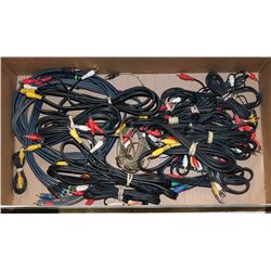 LARGE BOX OF ASSORTED AV CABLES AND MORE