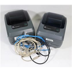 LOT OF TWO ZEBRA GX420t THERMAL LABEL PRINTERS