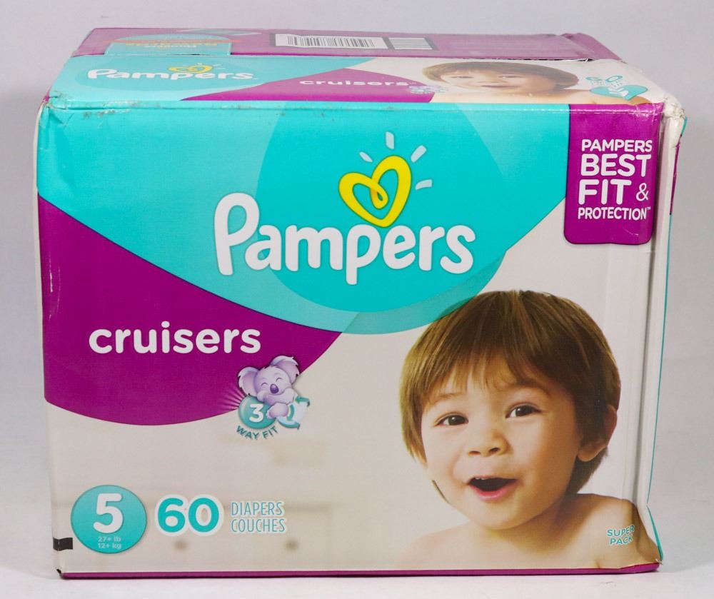BOX OF 60 PAMPERS CRUISERS SIZE 5 DIAPERS
