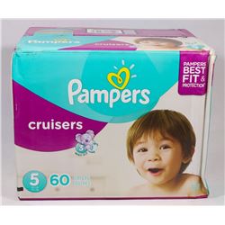 BOX OF 60 PAMPERS CRUISERS SIZE 5 DIAPERS