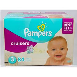 BOX OF 84 PAMPERS CRUISERS SIZE 3 DIAPERS