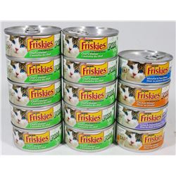 BAG OF  ASSORTED CANS FRISKIES CAT FOOD.