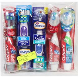 BAG OF ASSORTED BATTERY/POWERED TOOTHBRUSHES