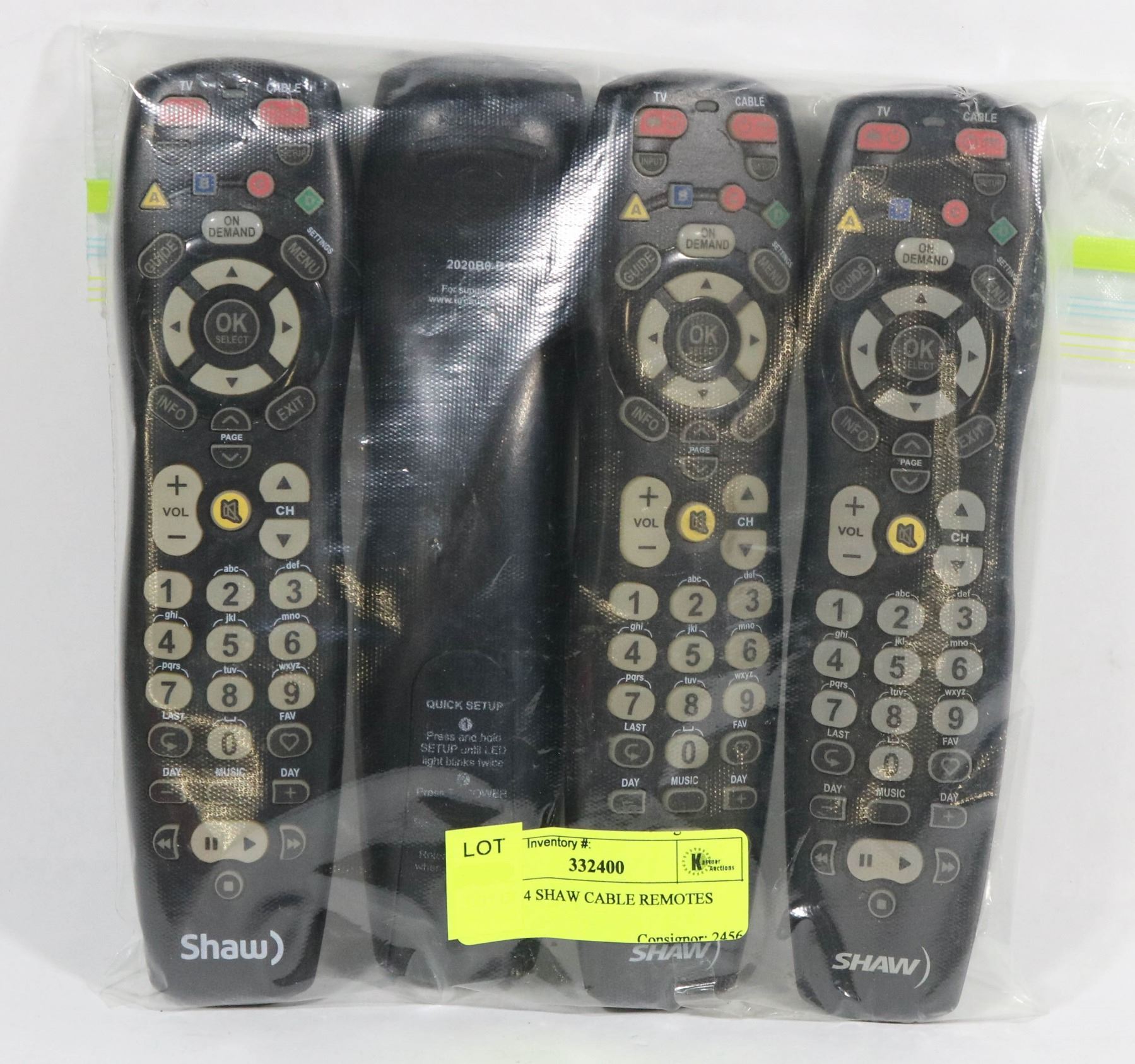 LOT OF 4 SHAW CABLE REMOTES