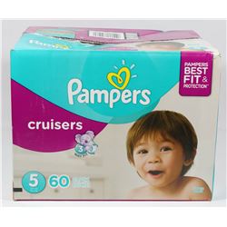 BOX OF 60 PAMPERS CRUISERS SIZE 5 DIAPERS