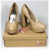 Image 1 : BONNIBELL BEIGE PU SIZE 7 LADY'S SHOES, STYLE