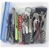 Image 1 : BAG OF ASSORTED CORKSCREWS AND BOTTLE OPENERS.