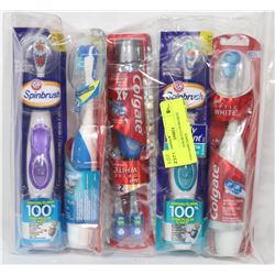 BAG OF ASSORTED POWERED TOOTHBRUSHES