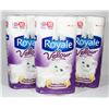 Image 1 : 3 PACKS OF 8 ROLLS ROYALE VELOUR TOILET PAPER.