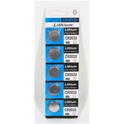 PACK OF 5 CR2032 LITHIUM BATTERIES
