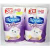 Image 1 : LOT OF 2 ROYALE VELOUR BATHROOM TISSUE, 8 ROLLS,
