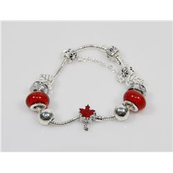 NEW! PANDORA STYLE MAPLE LEAF CHARM BRACELET
