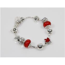 NEW! PANDORA STYLE MAPLE LEAF CHARM BRACELET