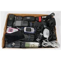FLAT OF STORAGE LOCKER CELL PHONES, SOME WITH