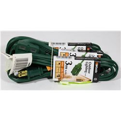 BUNDLE OF 3 WOODS OUTDOOR 3m EXTENSION CORDS