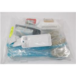 LOT OF BACK BRUSHES, SHOWER CAPS AND MORE.