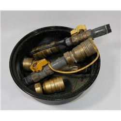 3 -   3/4" GAS QUICK CONNECTS WITH VALVES AND EXT