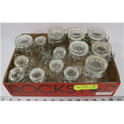 COLLECTION OF GLASS SPICE JARS