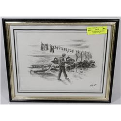 ORIGINAL CHARCOAL DRAWING SEASIDE SCENE 15 X 12